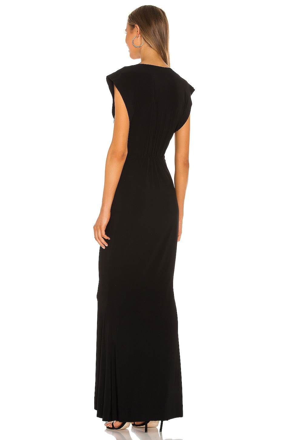 norma kamali v neck rectangle gown