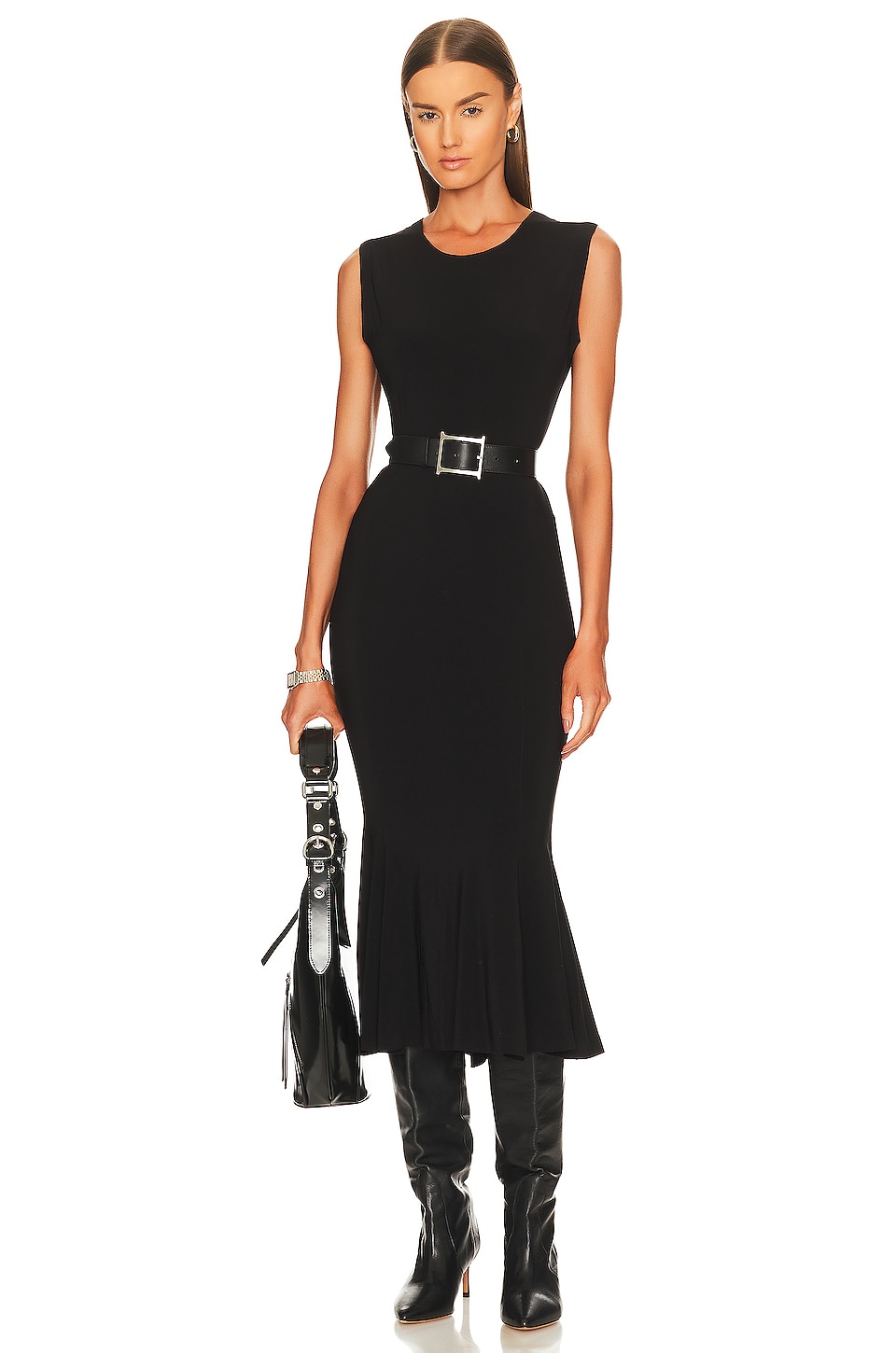 Norma Kamali Sleeveless Fishtail Dress in Black | REVOLVE