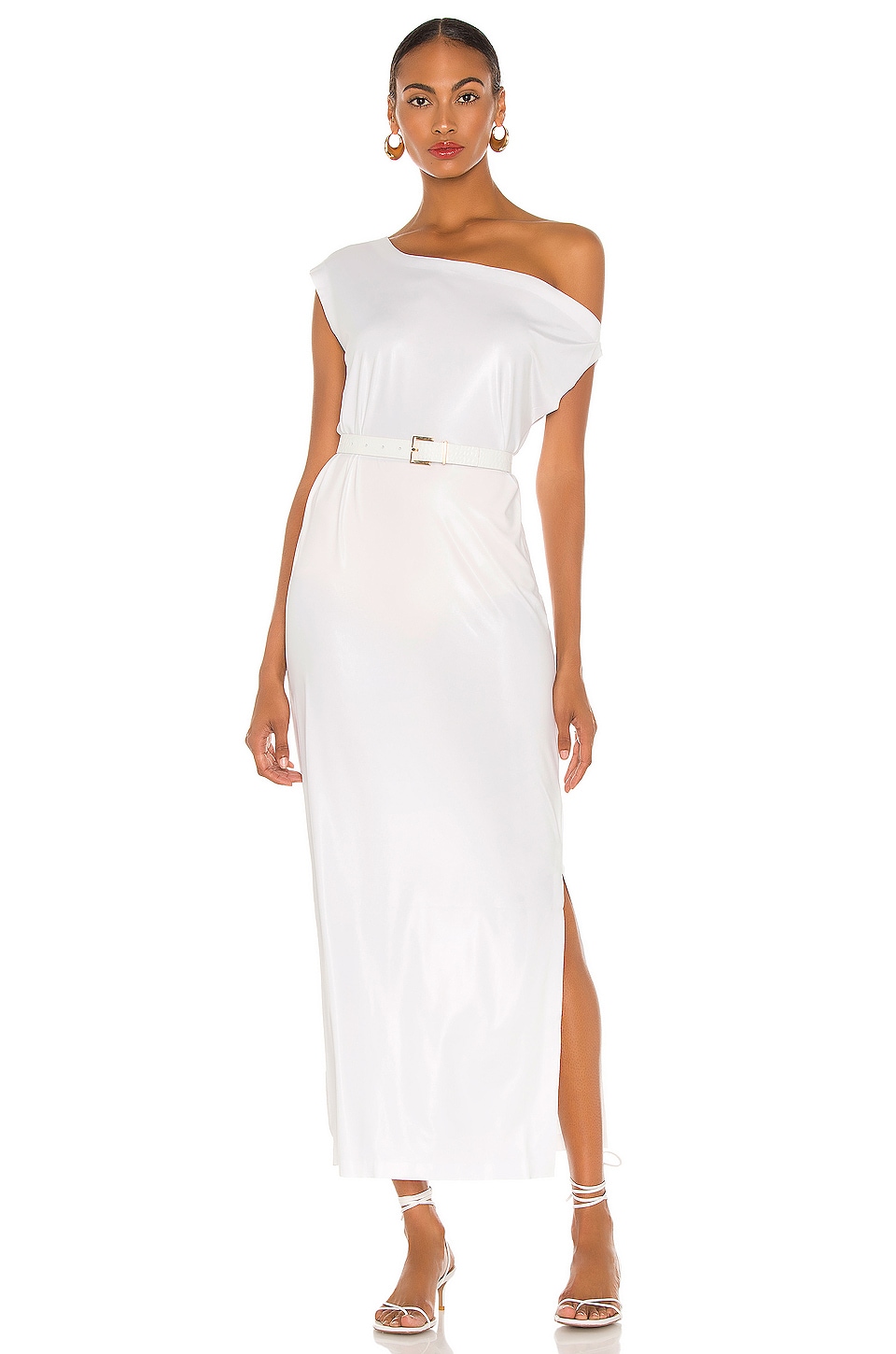 Norma Kamali Drop Shoulder Gown in White | REVOLVE