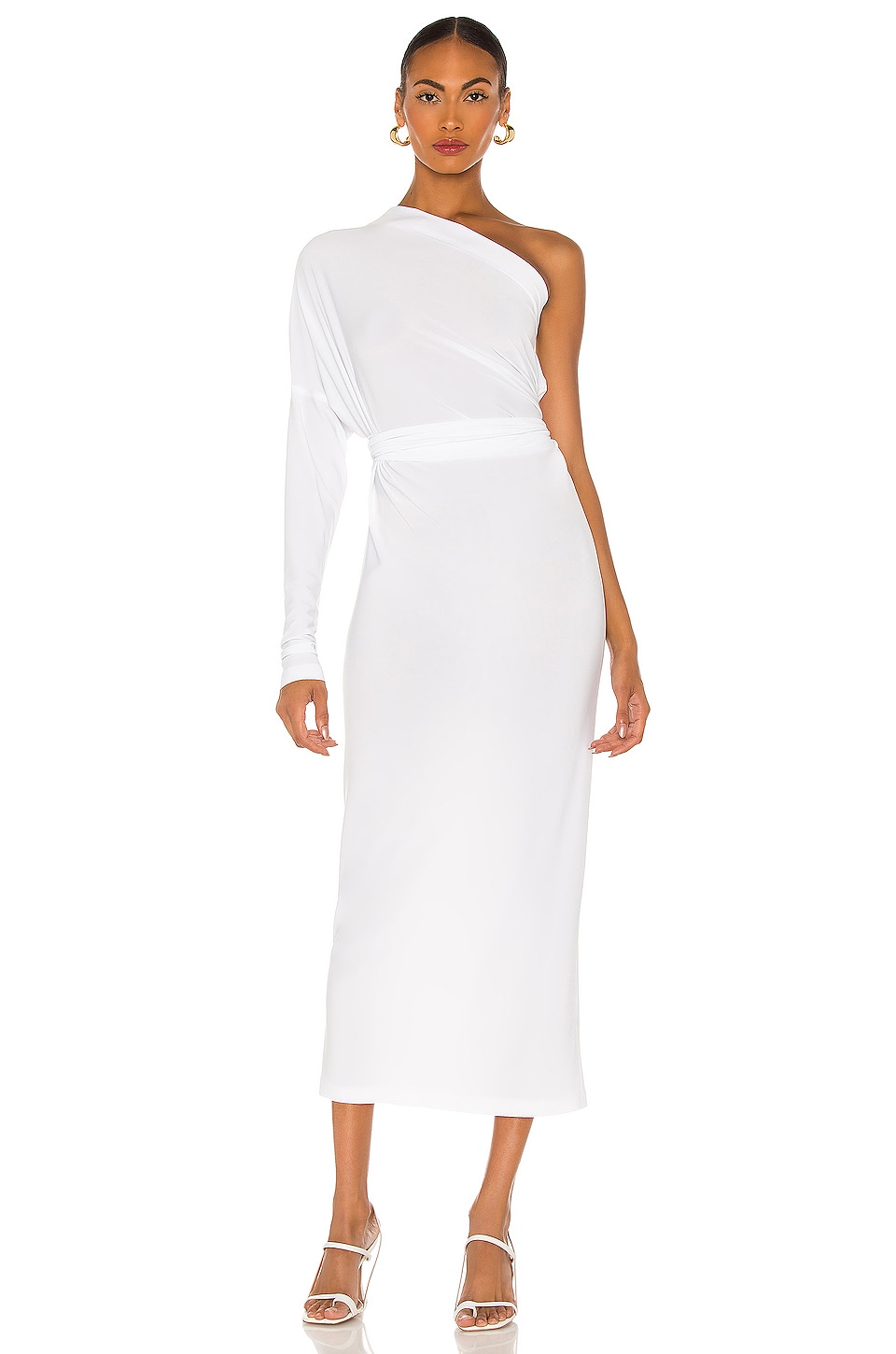 white mid calf dress