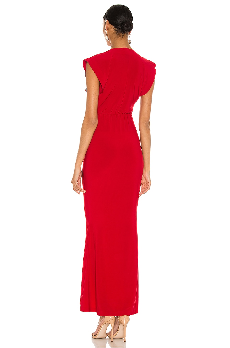 norma kamali v neck rectangle gown