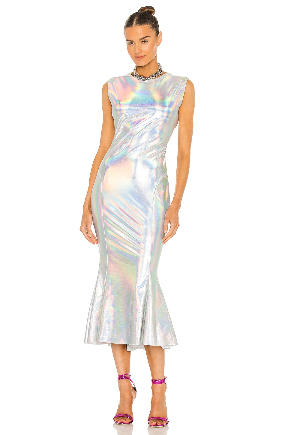 norma kamali crew fishtail dress