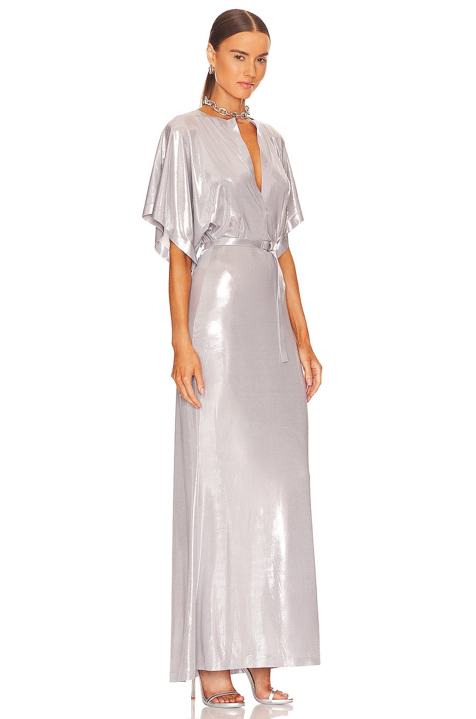 Norma Kamali Obie Gown in Silver