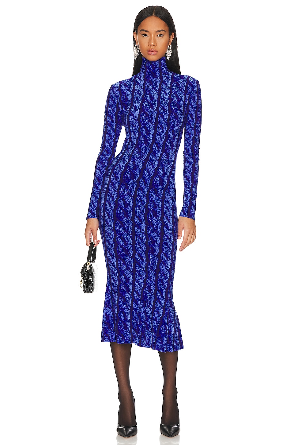 Norma Kamali Long Sleeve Midi Fishtail Dress in Cobalt Blue | REVOLVE