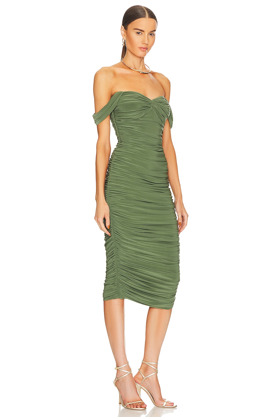 Norma Kamali Walter Midi Dress in Celadon