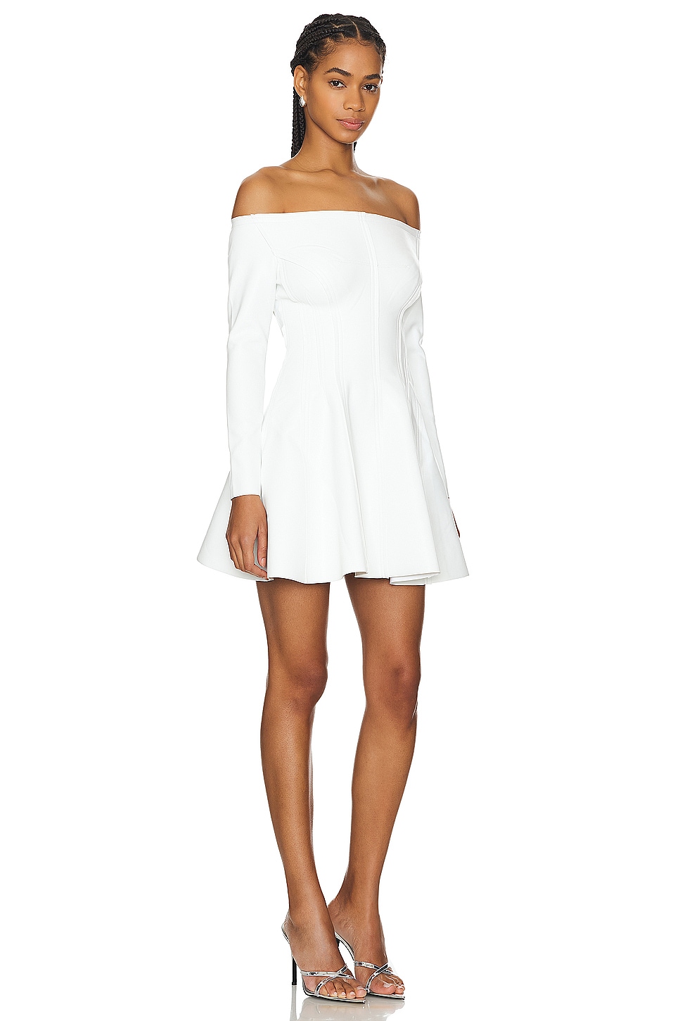 Norma Kamali Off Shoulder Grace Mini Dress thumbnail