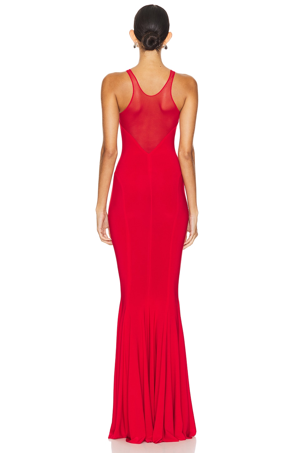 Norma Kamali Racer Fishtail Gown in Tiger Red | REVOLVE