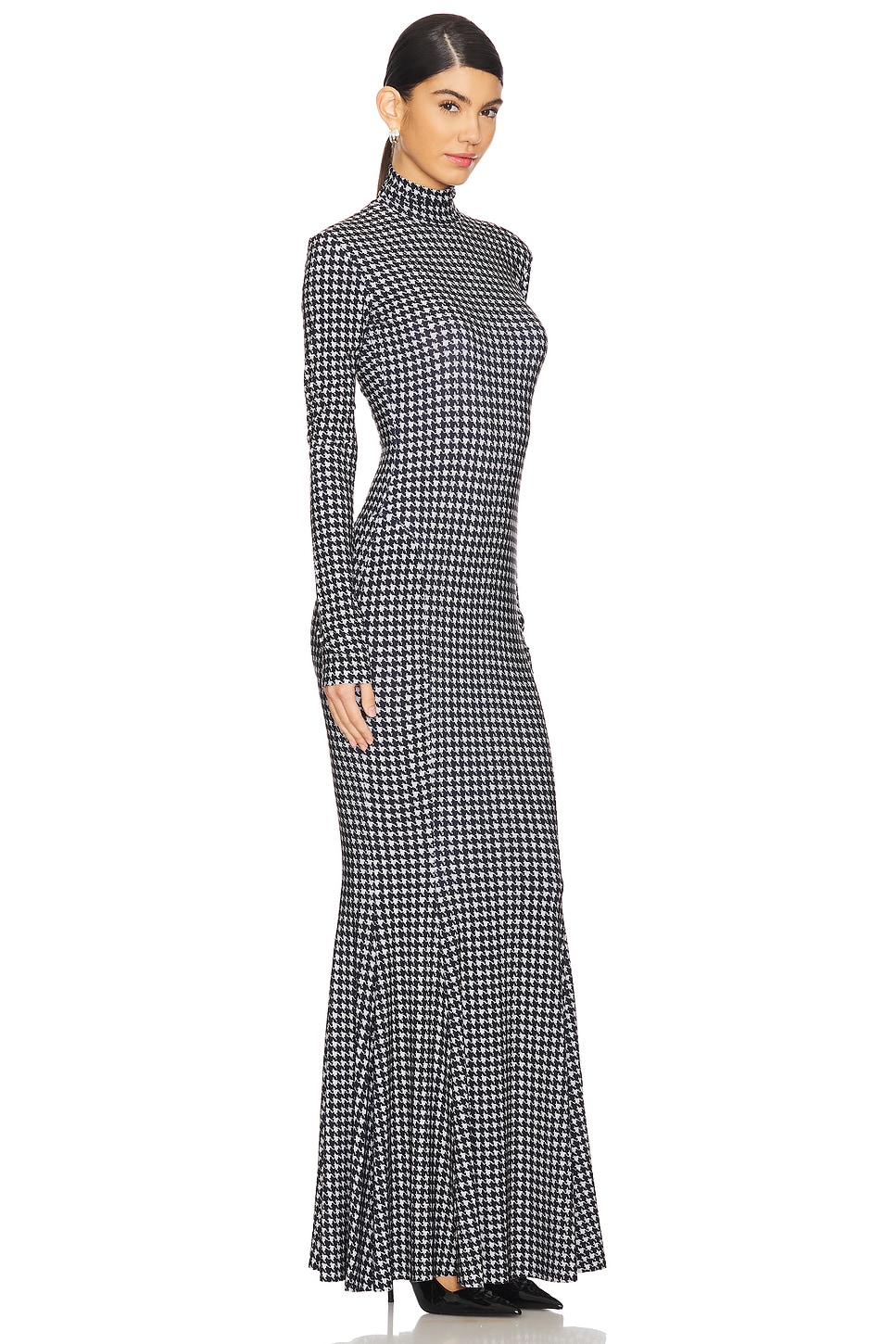 Norma Kamali Long Sleeve Turtleneck Fishtail Gown thumbnail