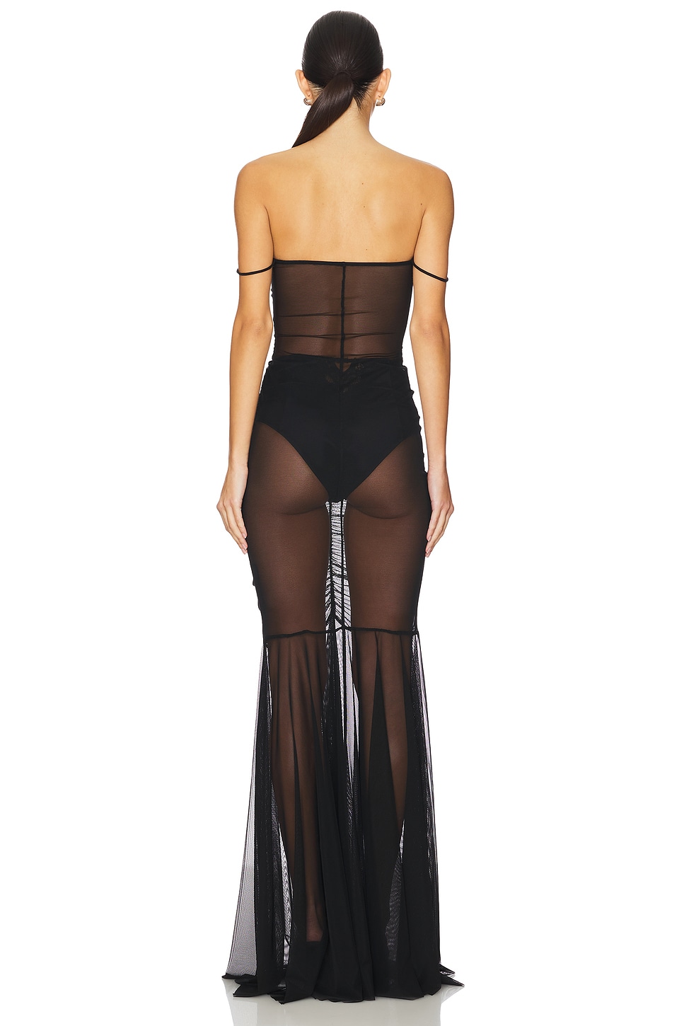 Norma Kamali Strapless Shirred Front Fishtail Gown thumbnail