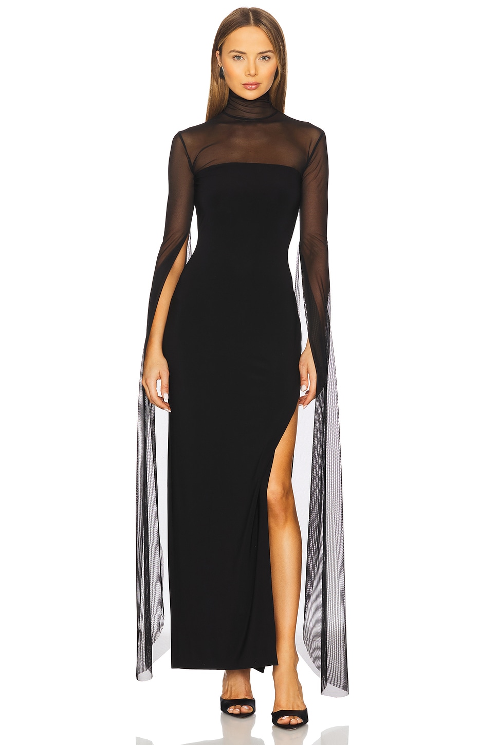 スーツ・フォーマル・ドレス normakamali RIBBON SLEEVE WIDE SLIT GOWN normakamali RIBBON SLEEVE WIDE SLIT GOWN