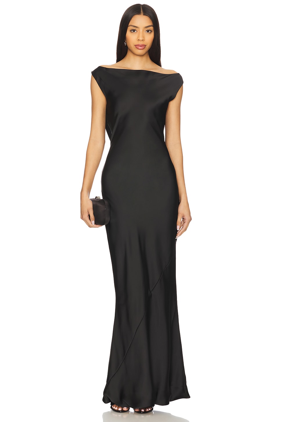 Sleeveless Low Back Drape Gown