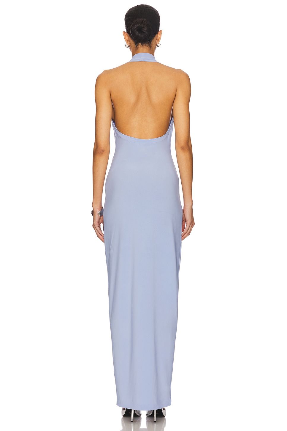 Norma Kamali x REVOLVE Tie Front Halter Gown thumbnail