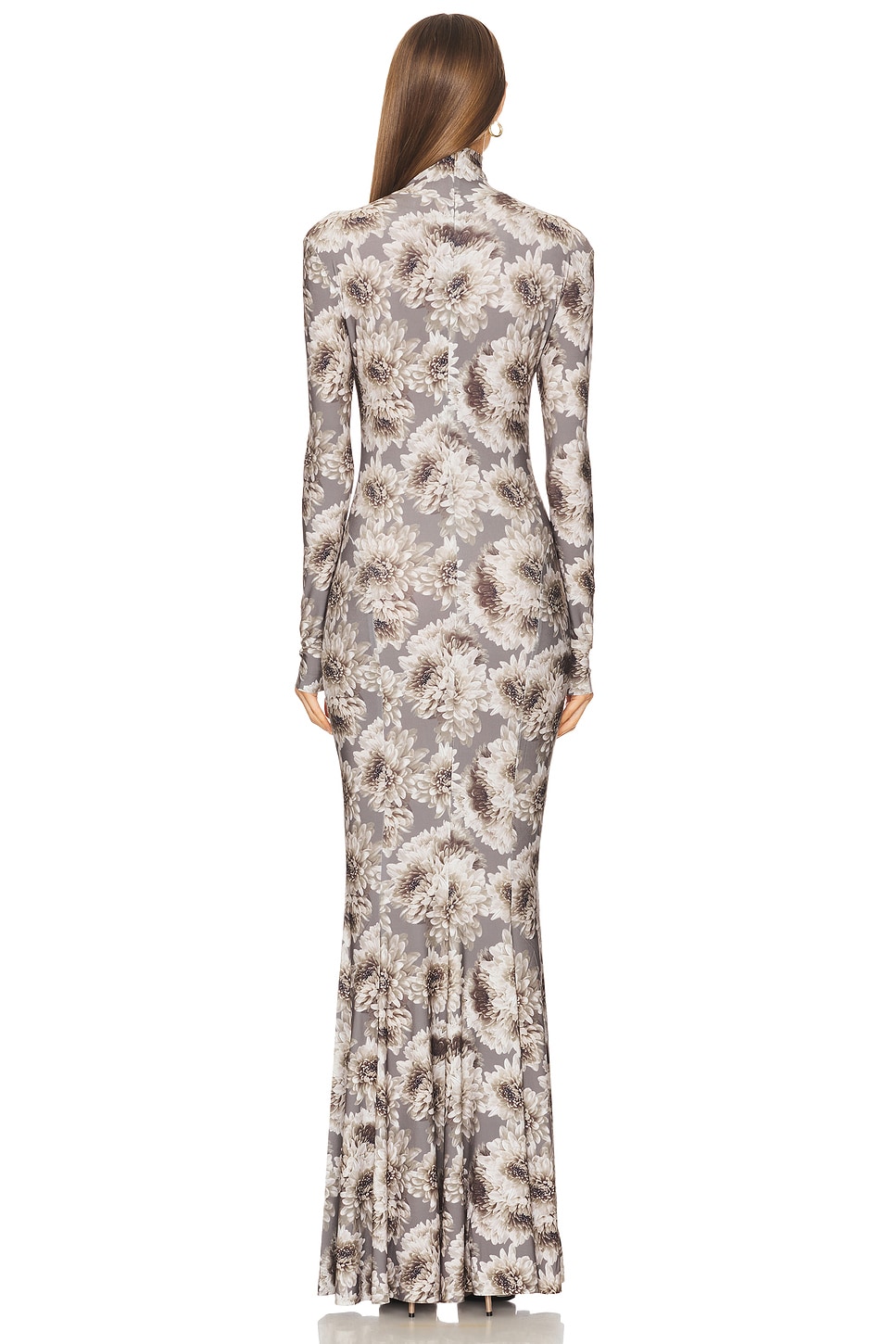 Norma Kamali Long Sleeve Turtleneck Fishtail Gown thumbnail