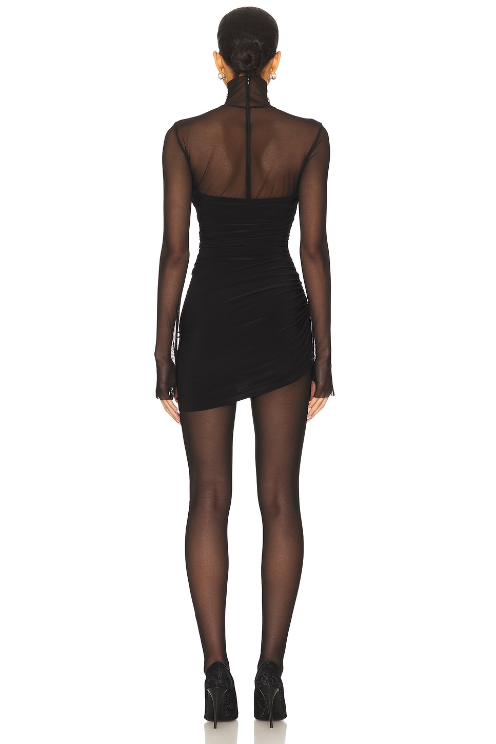 Norma Kamali Long Sleeve Turtleneck Strapless Diana Pickleball Dress thumbnail
