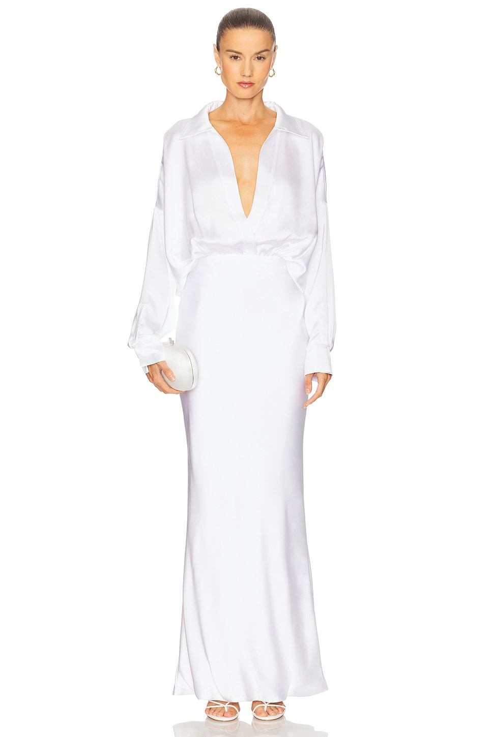 norma kamali boyfriend shirt fishtail dress Norma Kamali Super Oversized Boyfriend Nk Shirt Gown in Snow White