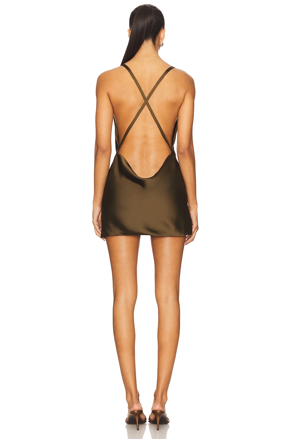 Cross Back Bias Mini Dress