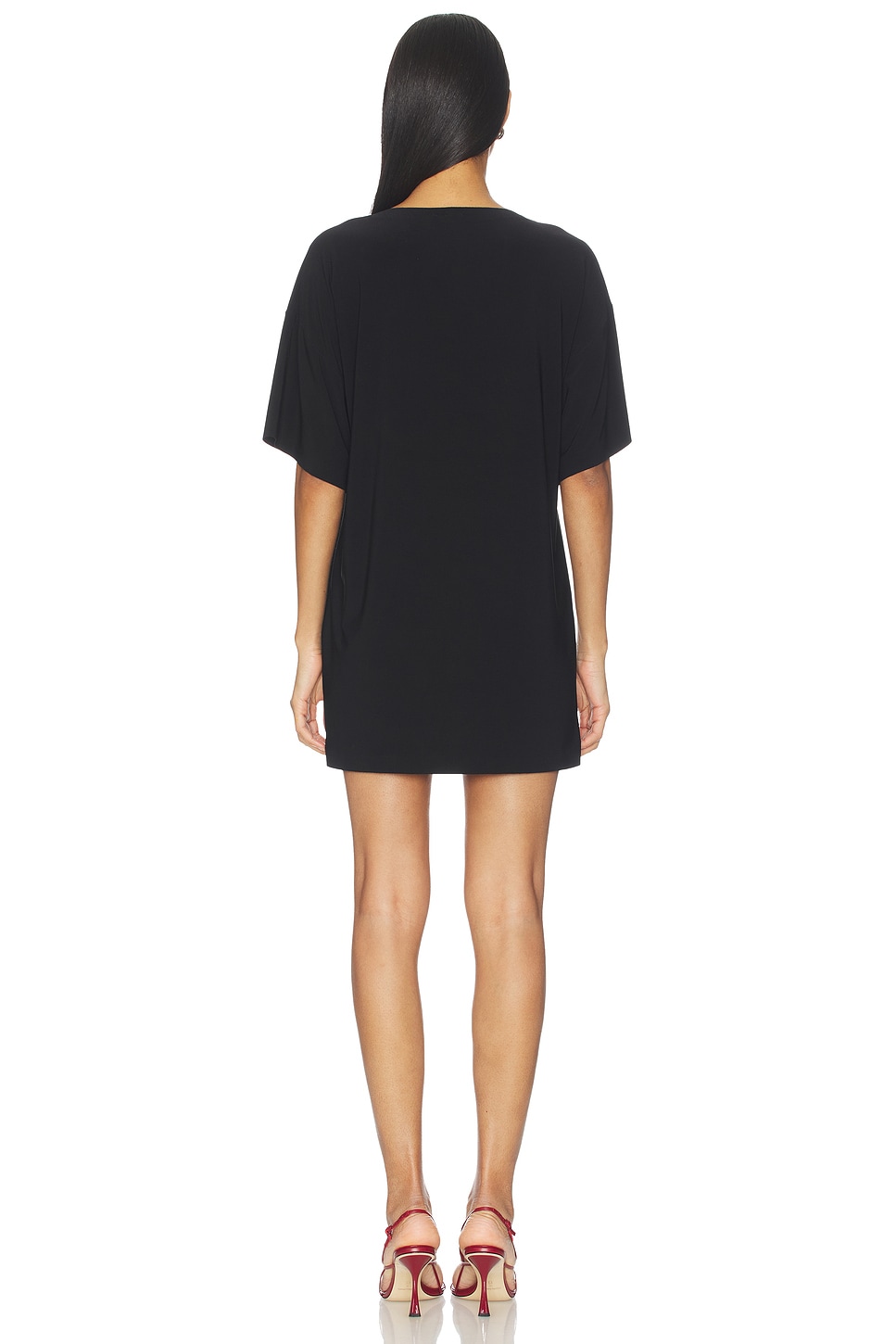 black mini dress short sleeve Short Sleeve Button Down Mini Dress w/ Pockets Small / Black