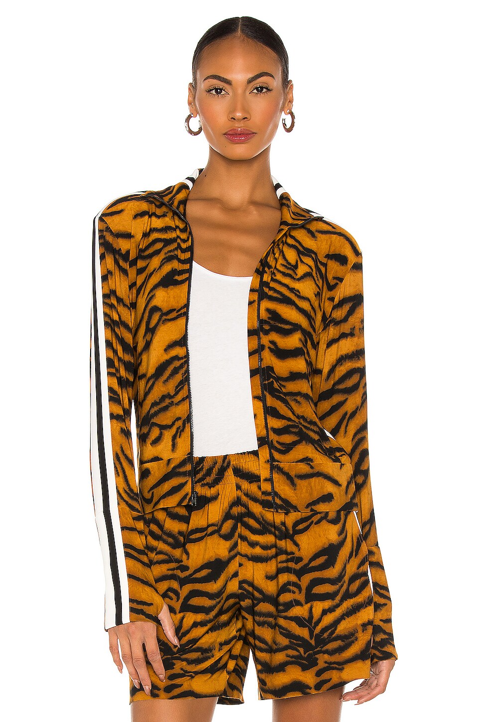 norma kamali side stripe turtle jacket