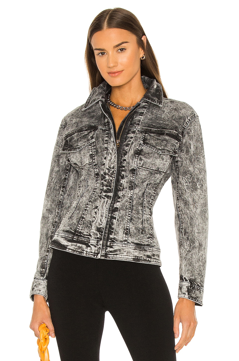 black acid wash jacket