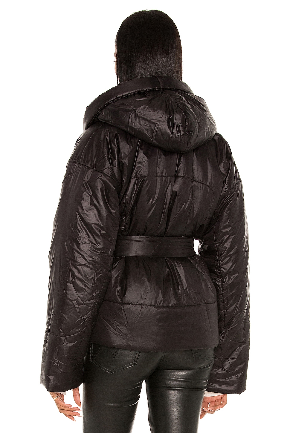 Norma Kamali Hooded Sleeping Bag Coat in Black REVOLVE
