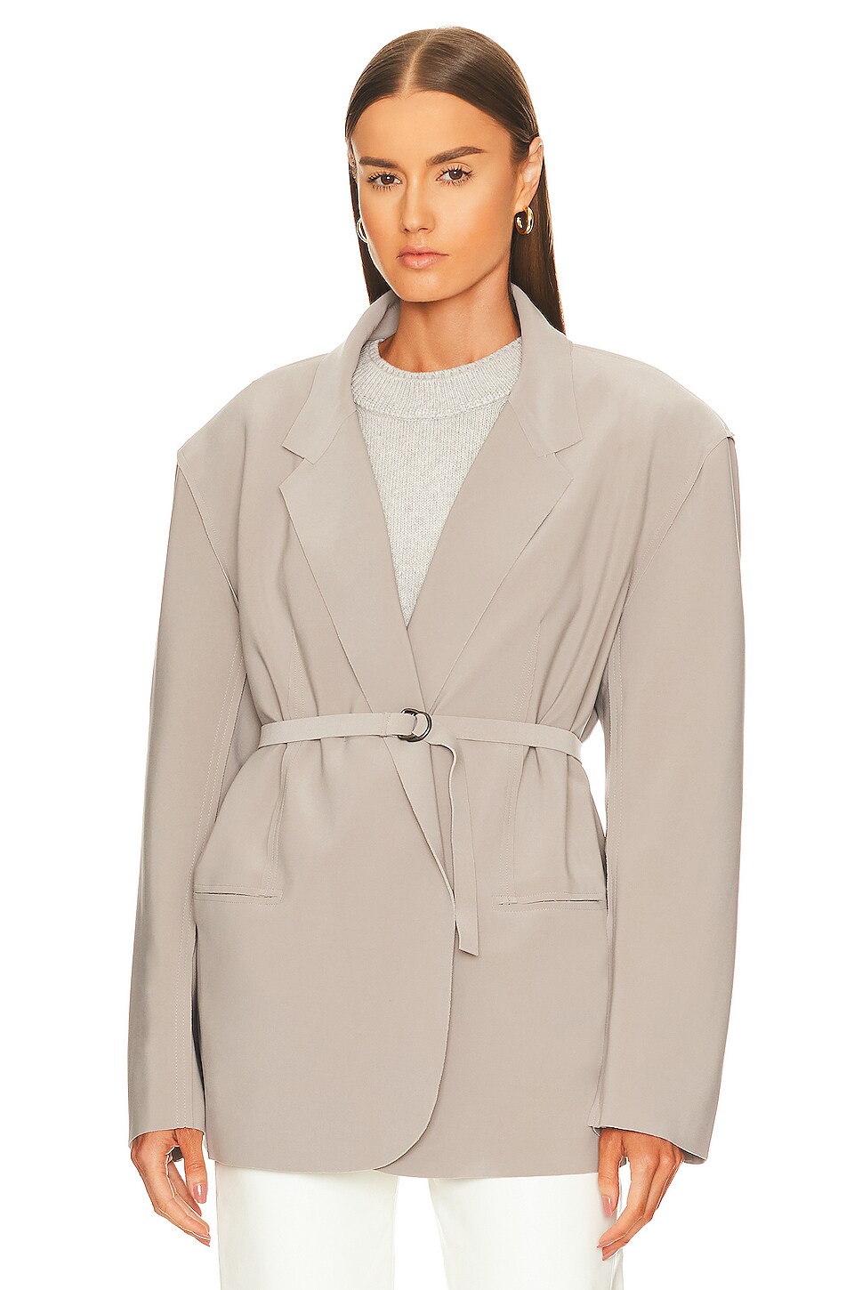Norma Kamali Oversized Double Breasted Jacket in Dust