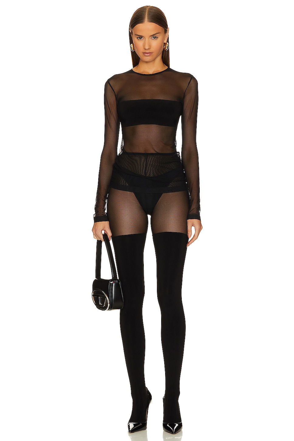 Thigh High Spliced Legging With Footsie