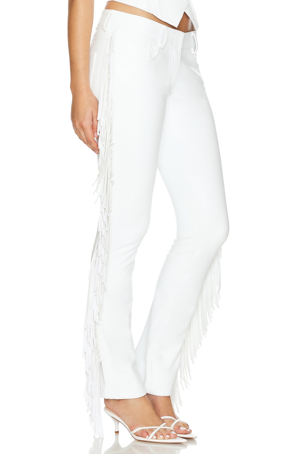 Norma Kamali Fringe Boot Leg Jean