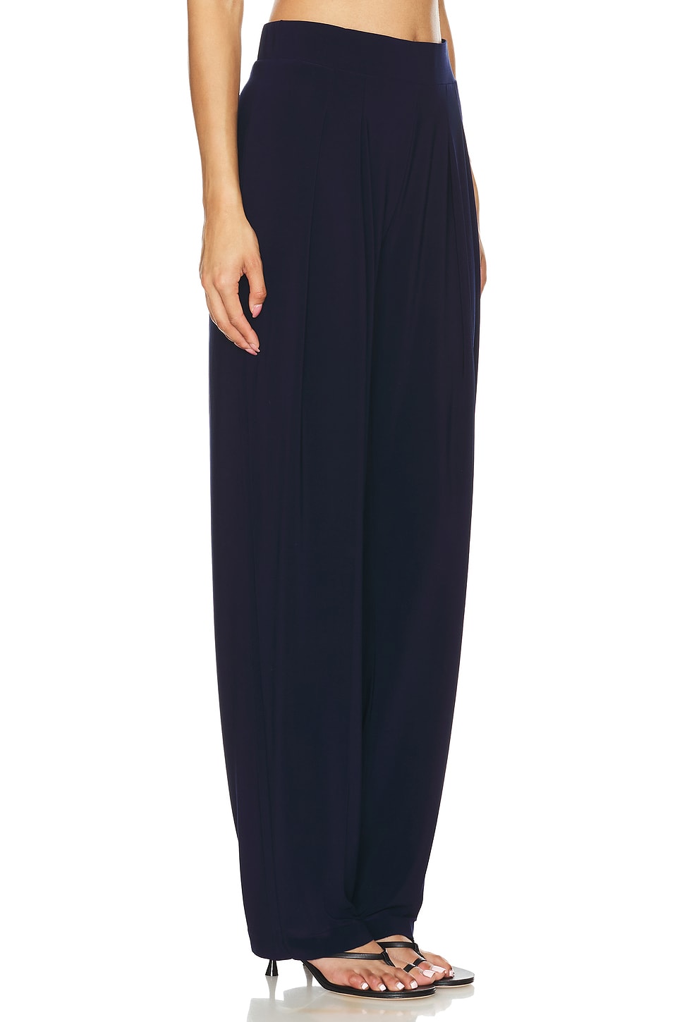 Norma Kamali Low Rise Pleated Trouser thumbnail