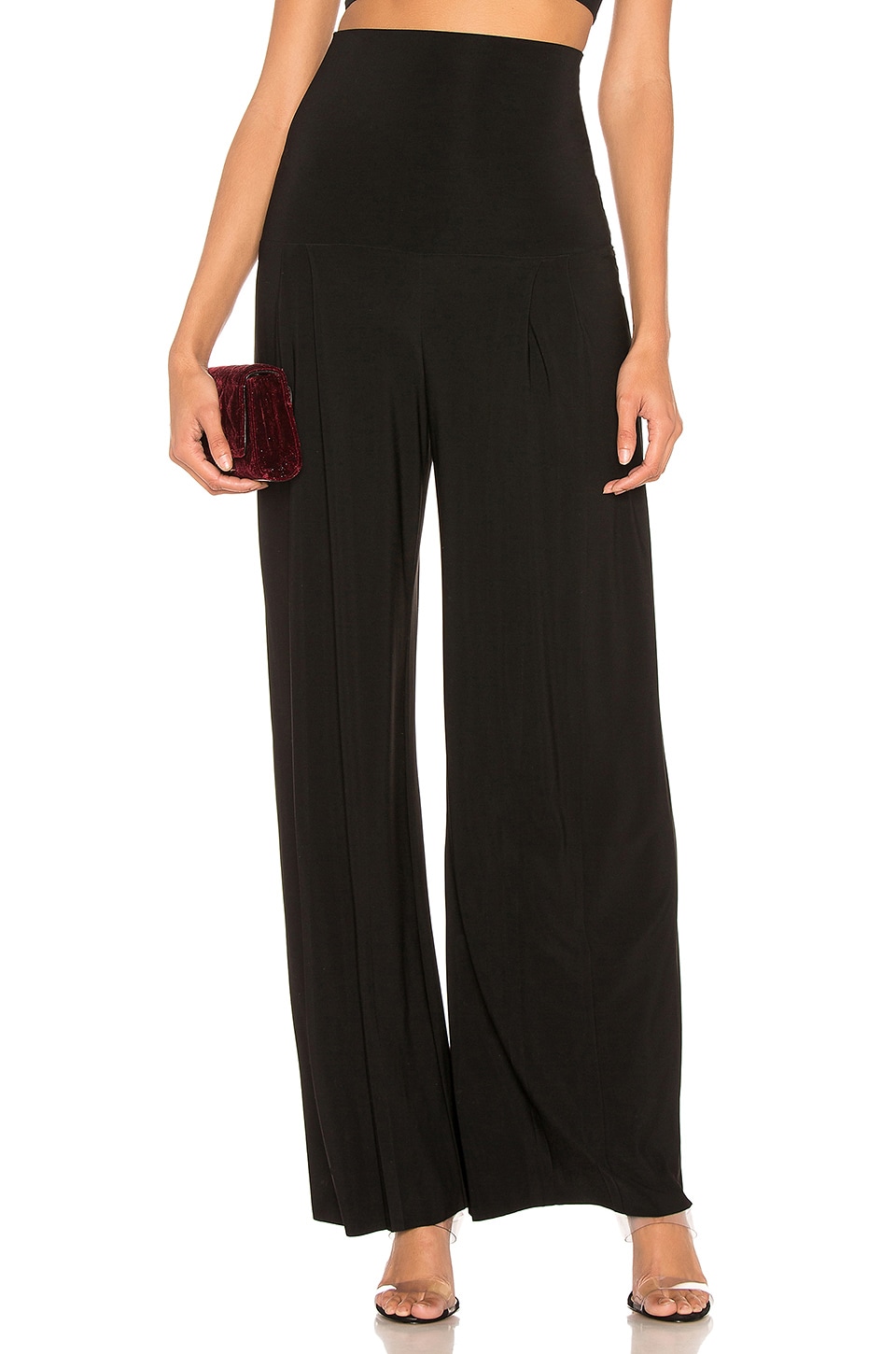 black high waisted pleated pants