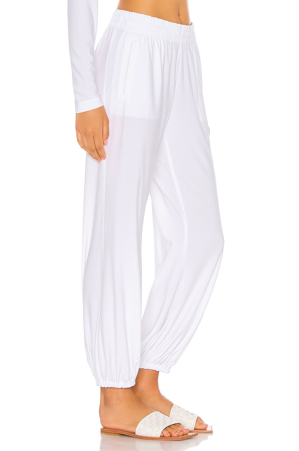 Norma Kamali Boyfriend Puff Jog Pant in White