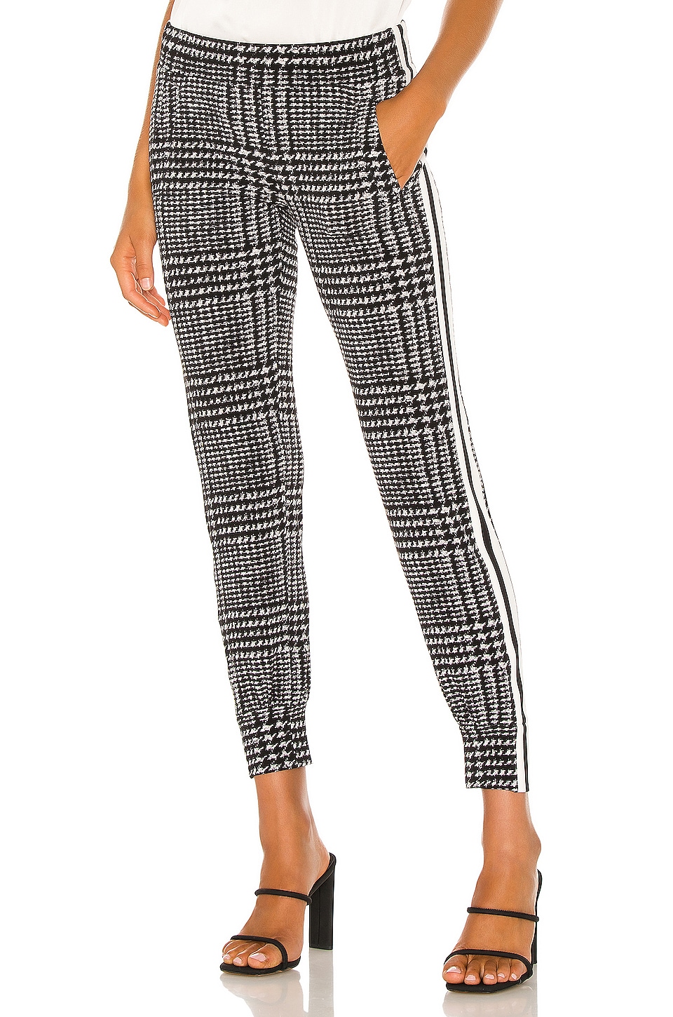 Norma Kamali Side Stripe Jog Pant in Large Glenn Plaid | REVOLVE