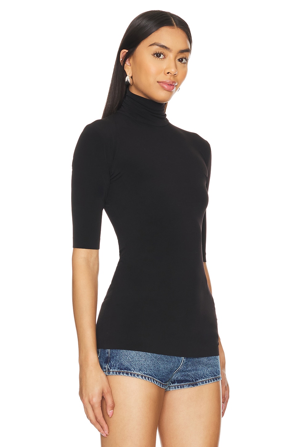Short Sleeve Turtleneck Norma Kamali Women's Slim Fit Turtle Neck