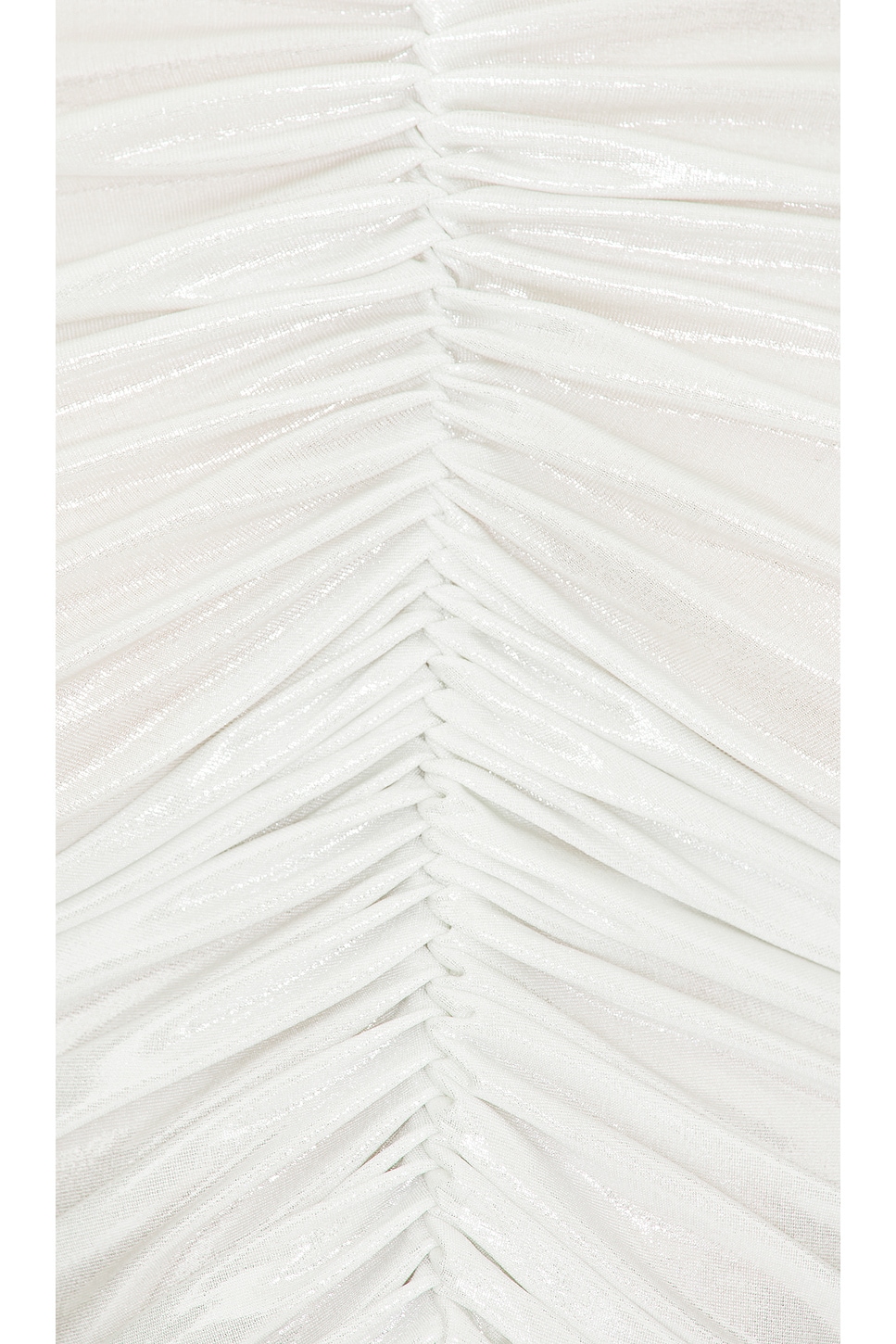 Long Sleeve V Neck Shirred Front Top