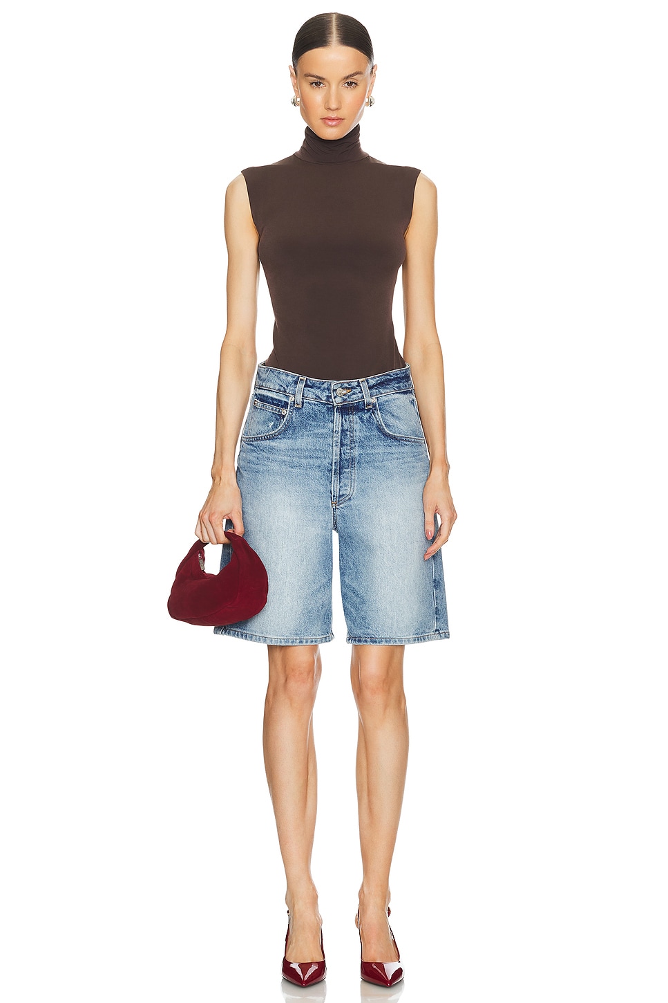 Norma Kamali Slim Fit Sleeveless Turtleneck Top thumbnail