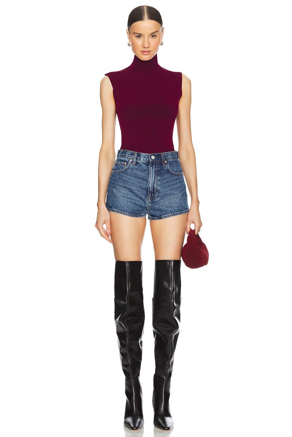 Norma Kamali x REVOLVE Slim Fit Sleeveless Turtleneck Top thumbnail