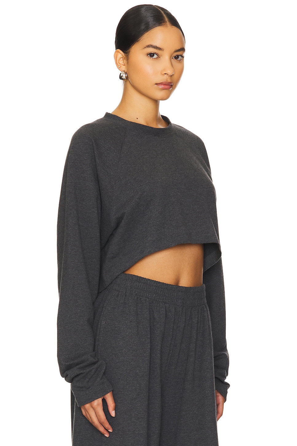 Oversized Raglan Sleeve Cropped Top - thumbnail 3