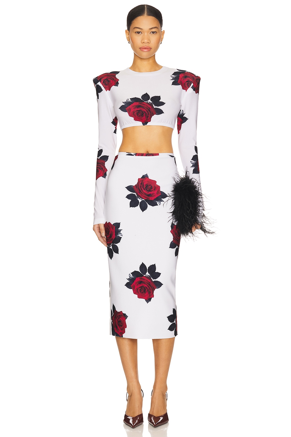 Shoulder Pad Crop Top
