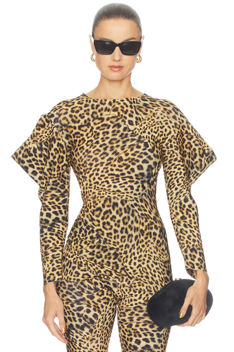 Wing Sleeve Side Drape Top - thumbnail 2