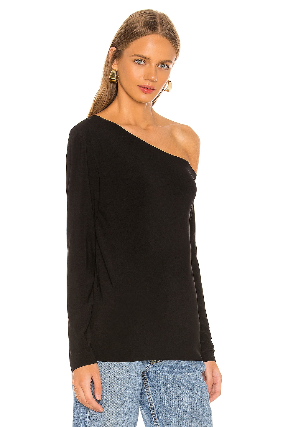 Norma Kamali Long Sleeve Drop Shoulder in Black