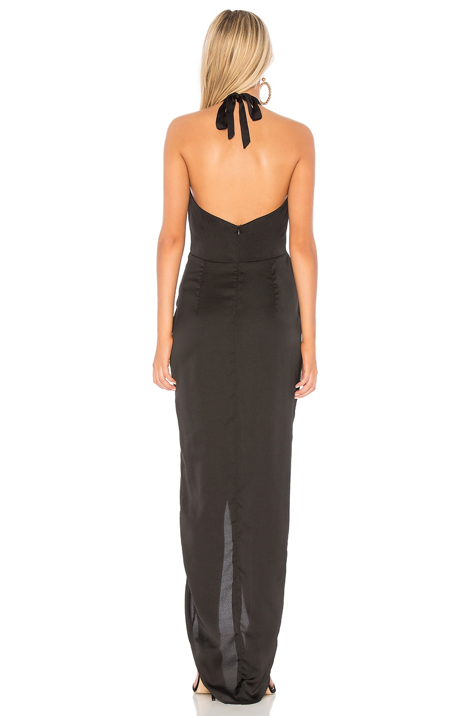 nookie saskia satin long sleeve gown