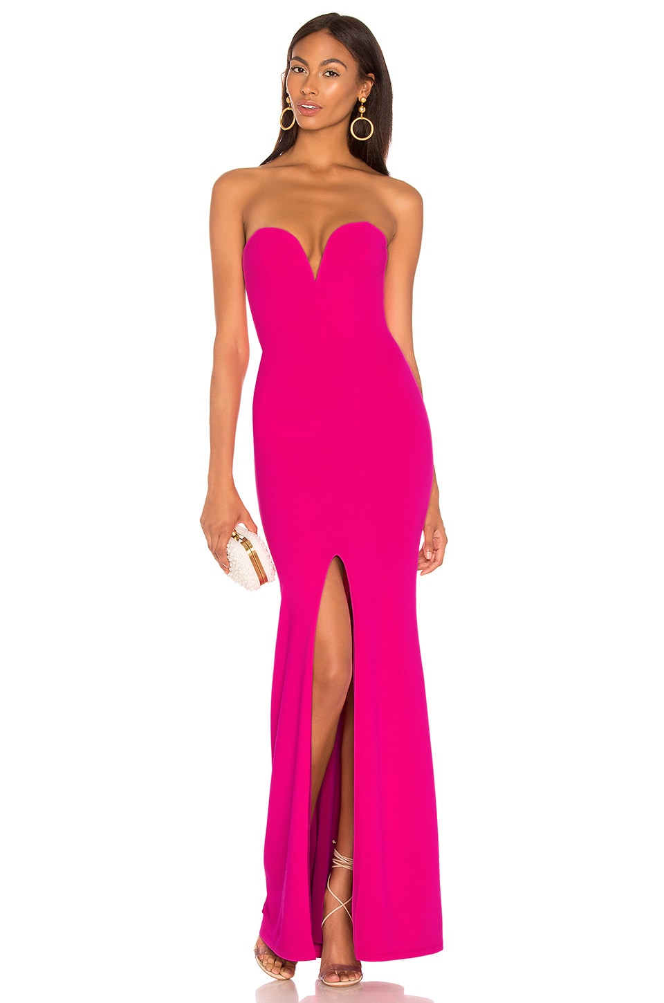 revolve pink strapless dress