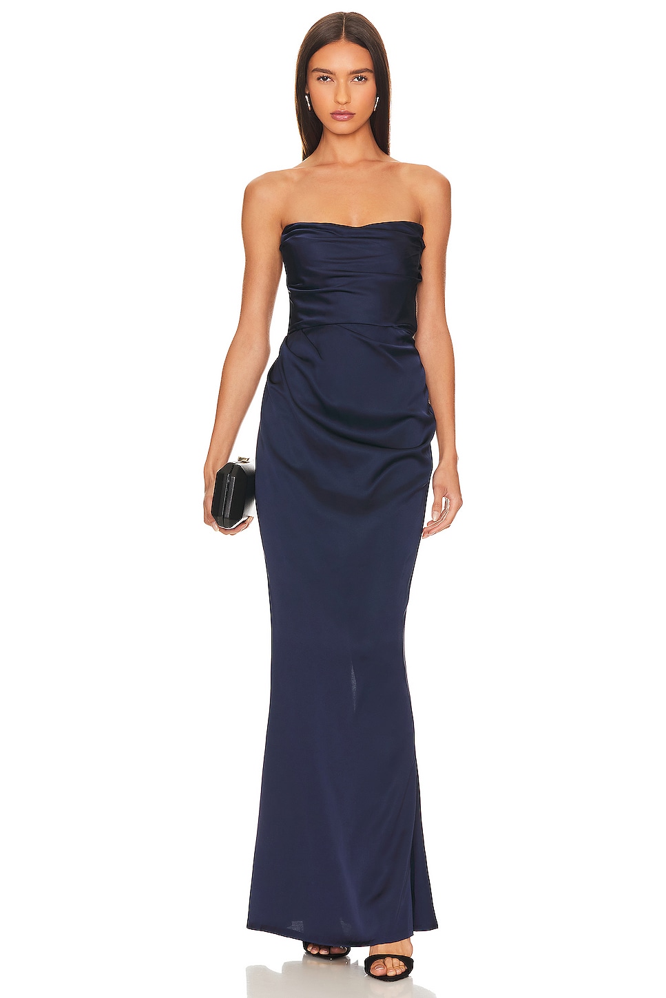 Image 1 of Emelie Strapless Gown in Navy