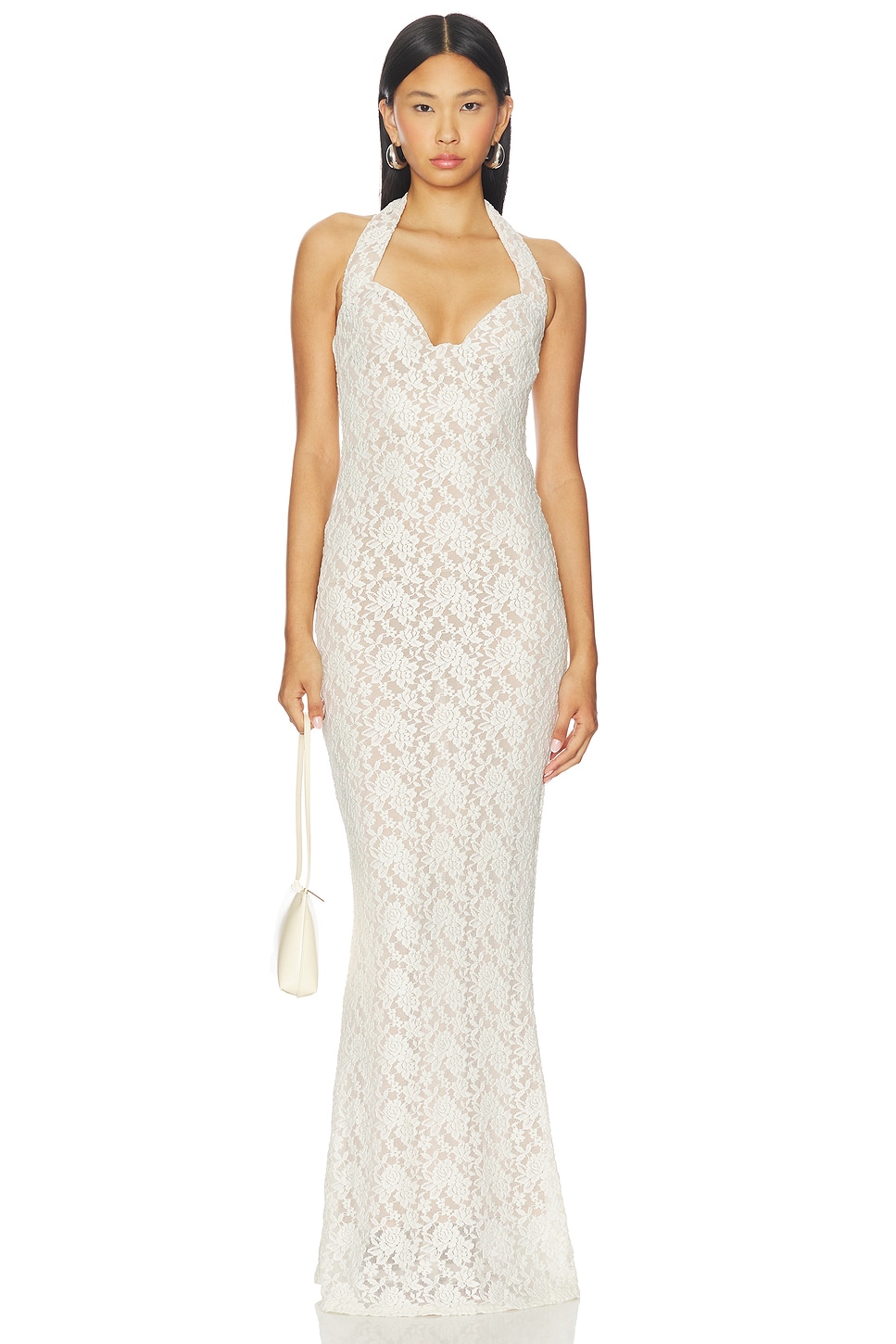 slim fit dress slacks Nookie Desiree Halter Gown - White main image 1