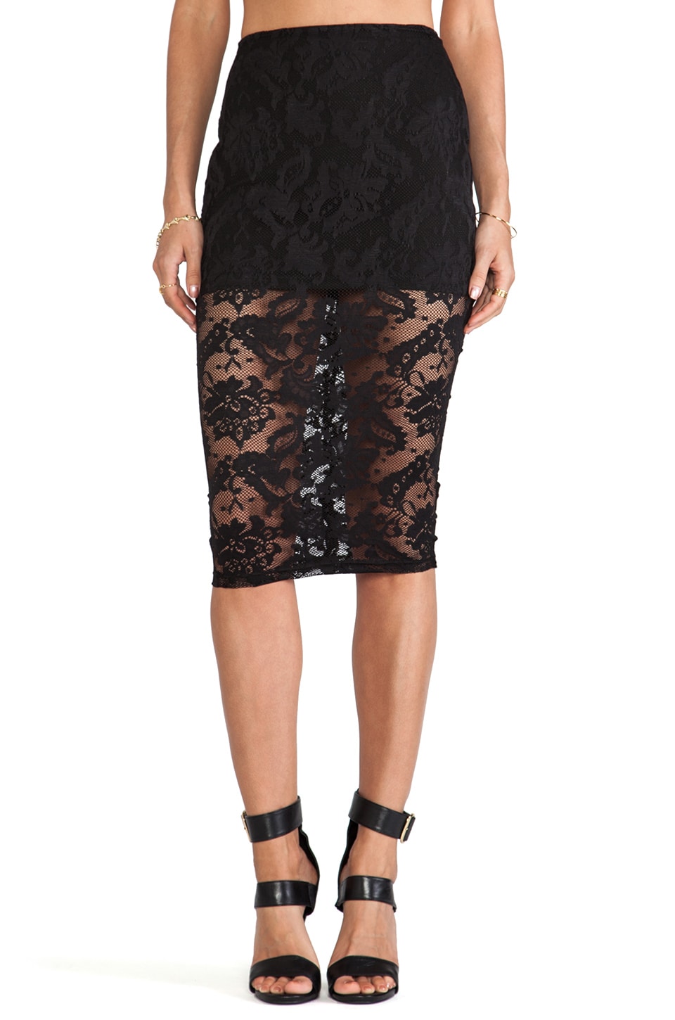 Nookie Renegade Lace Pencil Skirt in Black | REVOLVE