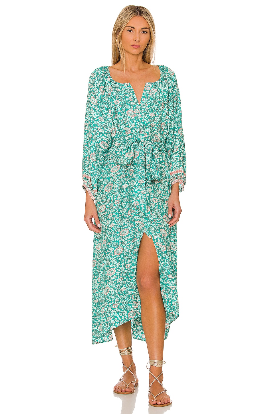 Natalie Martin Alex Sash Dress in Floral Print Amalfi Sea | REVOLVE
