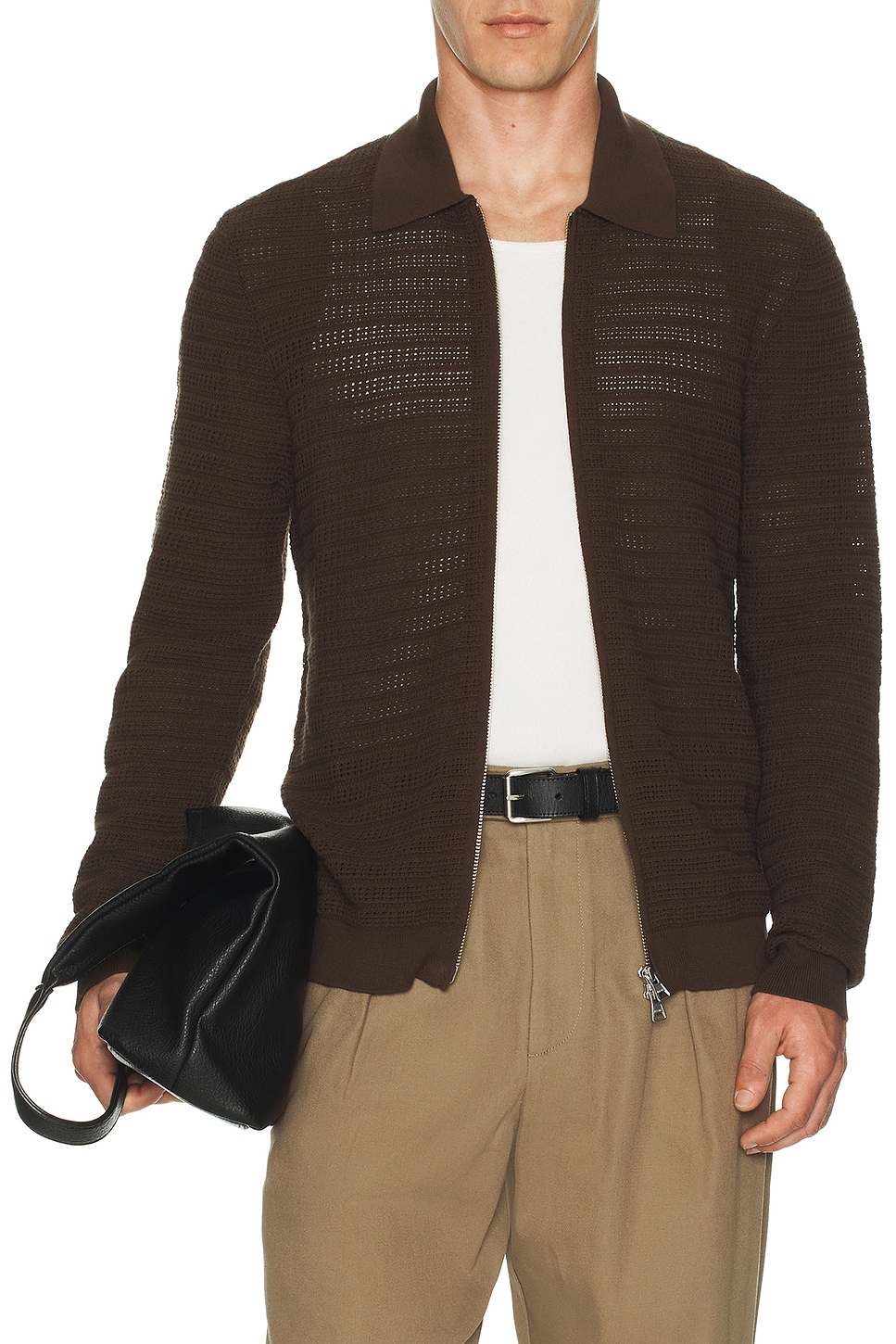 NN07 Gustav Long Sleeve Zip Sweater in Demitasse | REVOLVE