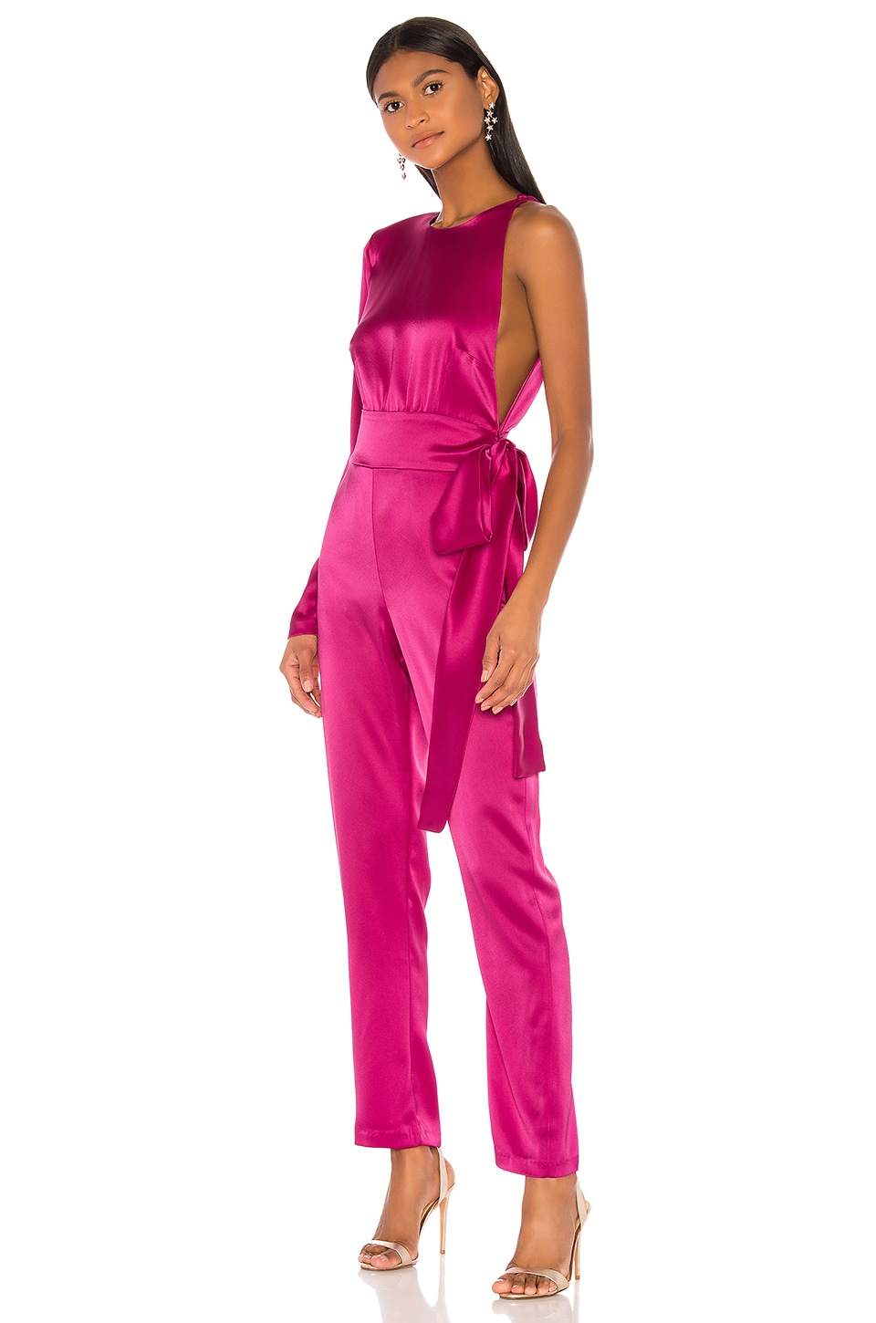 NONchalant X REVOLVE Bettina One Shoulder Jumpsuit in Magenta REVOLVE