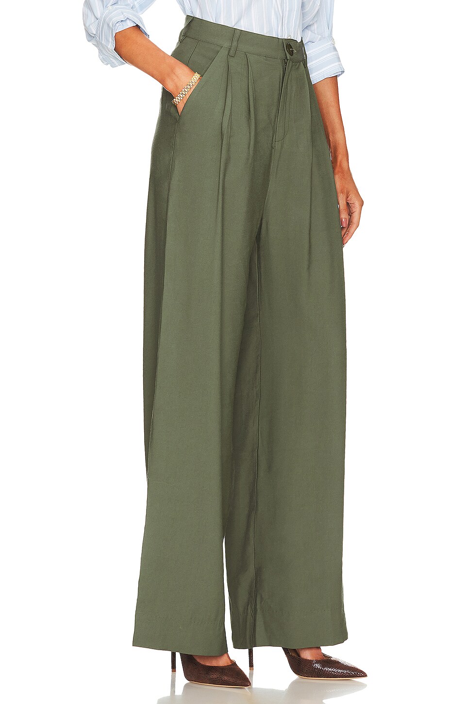 NONchalant Label Fabi Wide Leg Pant in Olive