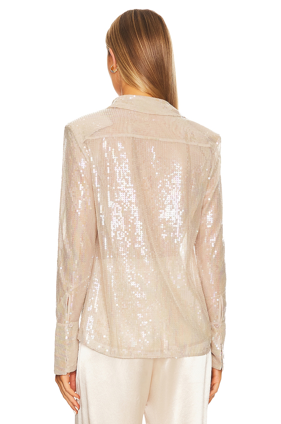 Gold Sequin Button Down Blouse main image 0