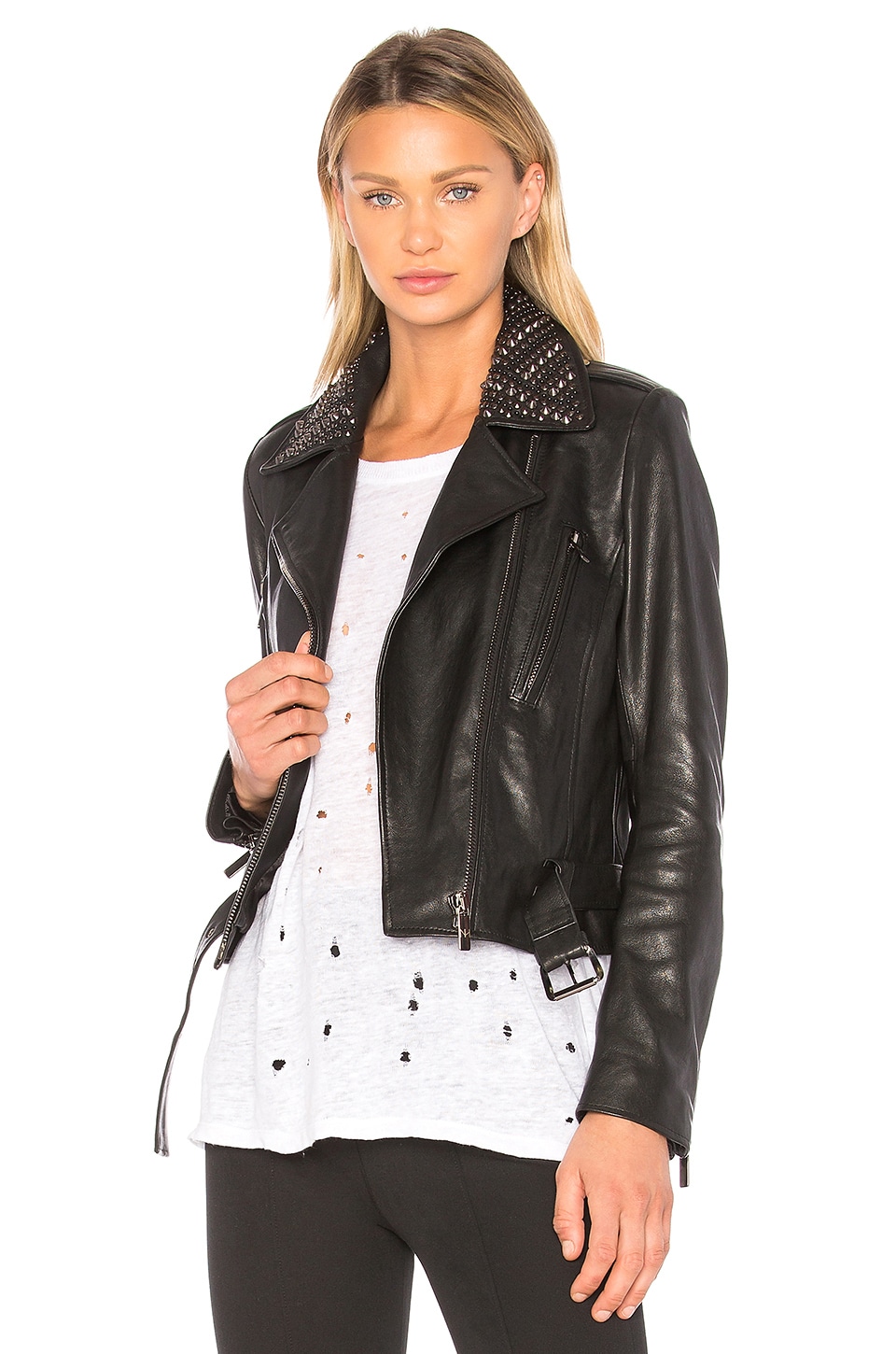 nour hammour leather jacket